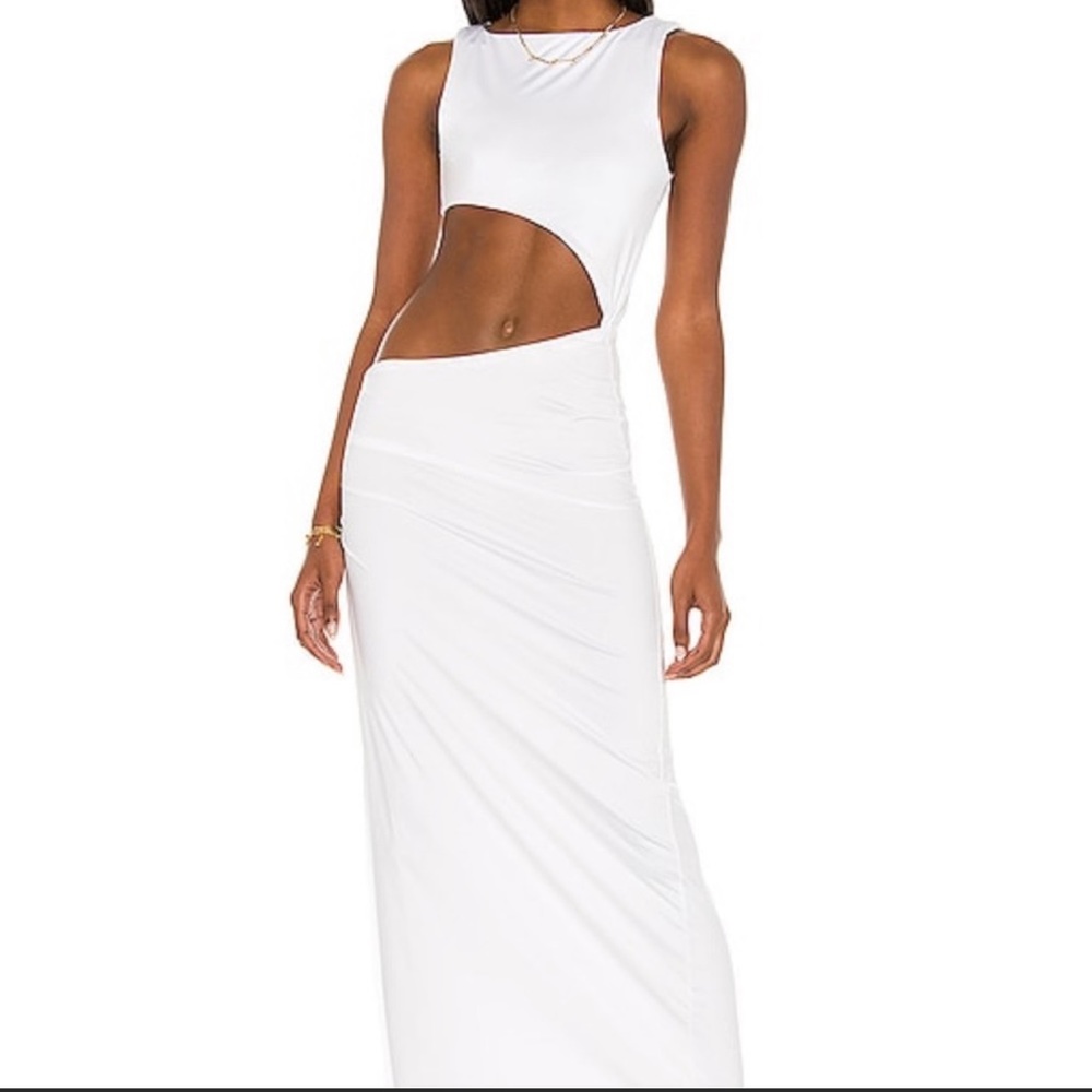 Agua Bendita Massai Ruched Side Slit Cut Out Dress
